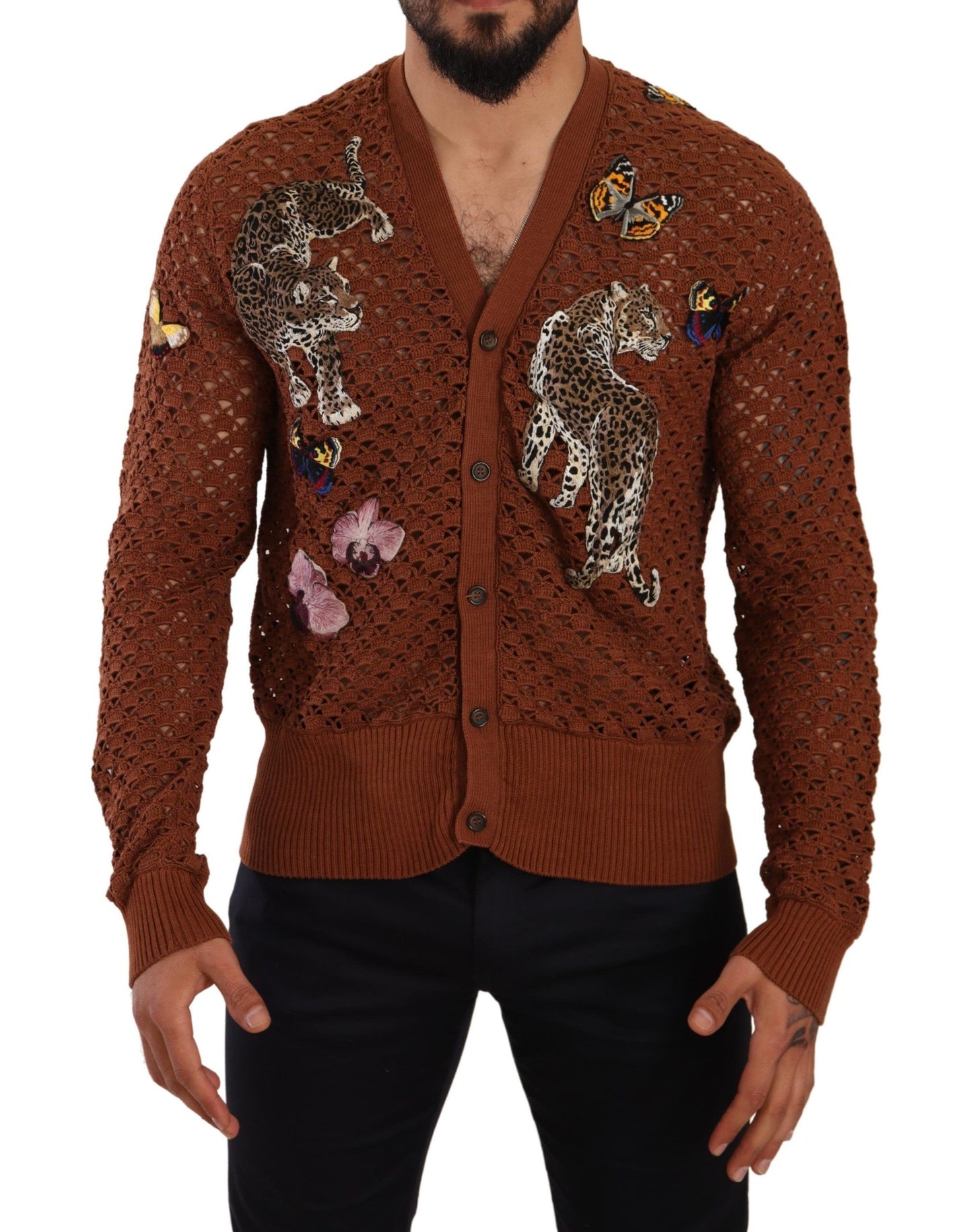 Dolce &amp; Gabbana Raffineret Elegance Multicolor Broderet Cardigan