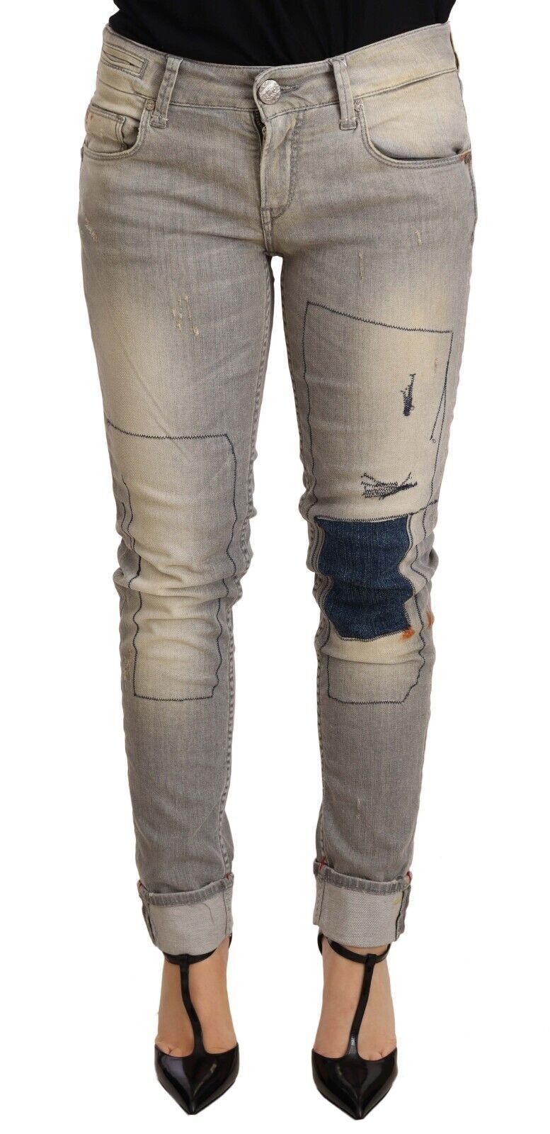 Acht Chic Slim Fit Grå Wash Denim Jeans