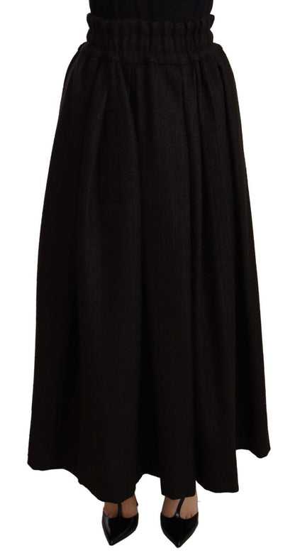Dolce &amp; Gabbana Elegant Højtaljet Maxi A-formet Uldnederdel