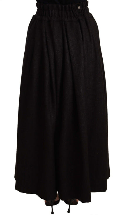 Dolce &amp; Gabbana Elegant Højtaljet Maxi A-formet Uldnederdel