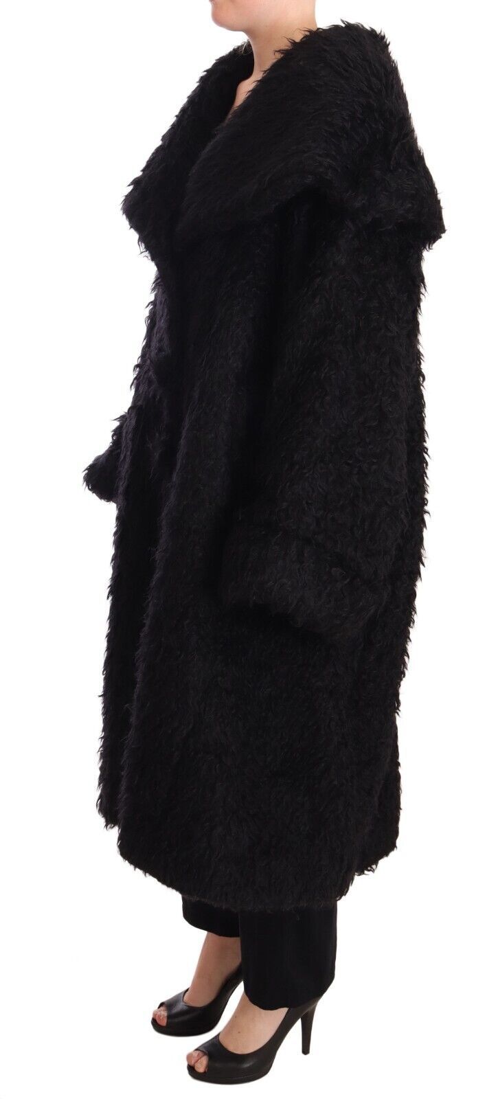 Dolce &amp; Gabbana Sleek Runway Fur Cape Trench-jakke