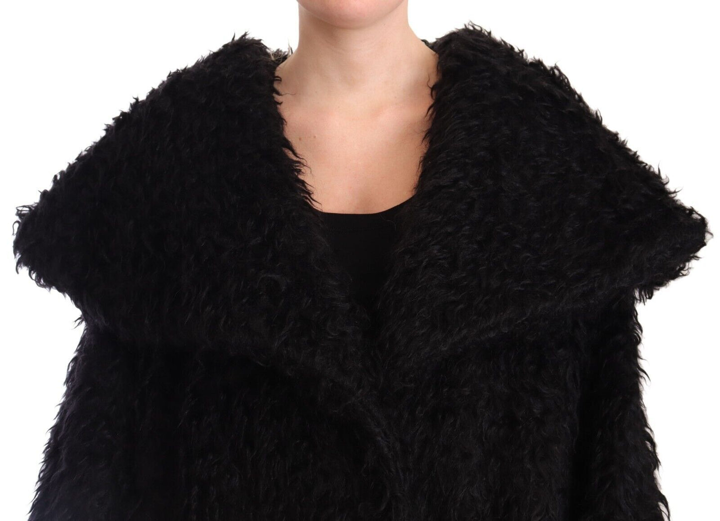 Dolce &amp; Gabbana Sleek Runway Fur Cape Trench-jakke