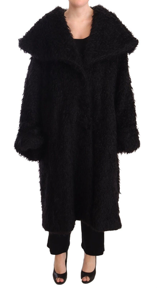 Dolce &amp; Gabbana Sleek Runway Fur Cape Trench-jakke