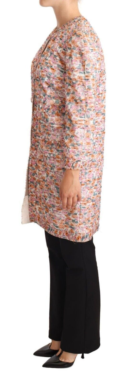 Dolce &amp; Gabbana Elegant Blomster Silke Trenchcoat