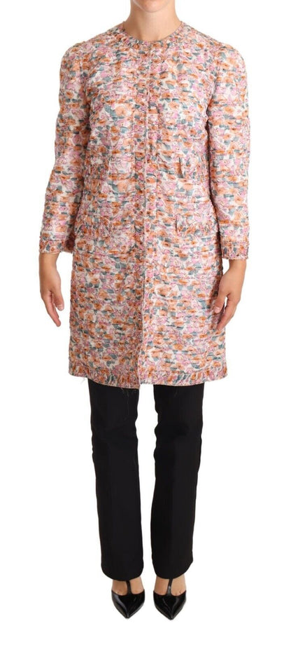 Dolce &amp; Gabbana Elegant Blomster Silke Trenchcoat