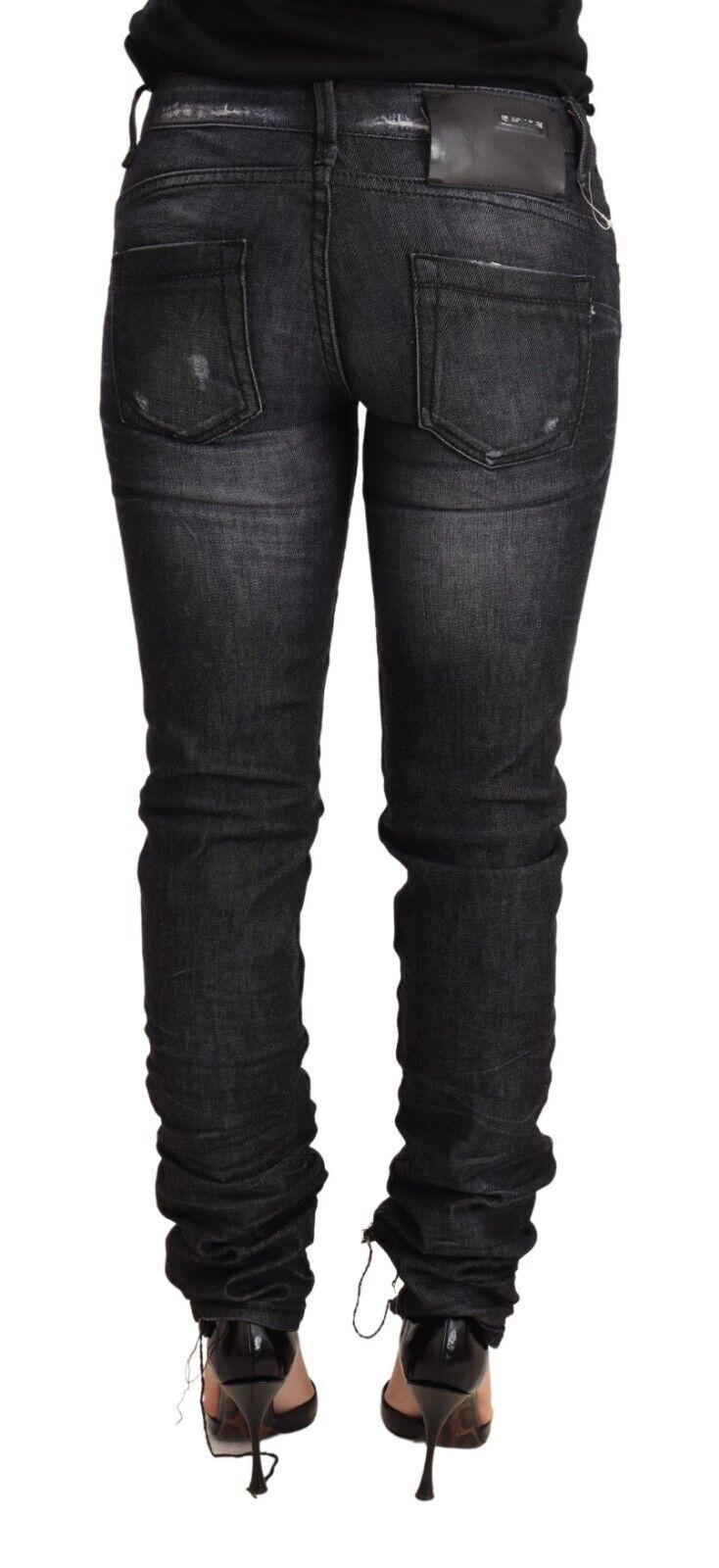 Acht Elegant Lavtalje Skinny Black Denim