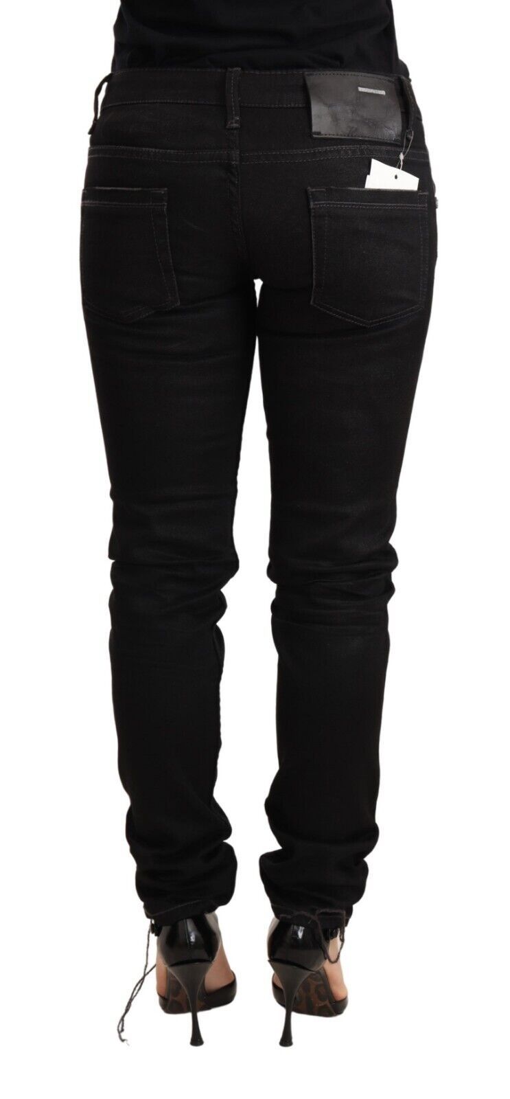 Acht slanke sorte vaskede skinny jeans