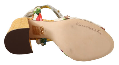 Dolce &amp; Gabbana Flerfarvede Krystaludsmykkede Sandaler med Hæl