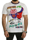 Dolce & Gabbana Chic hvid bomuldsgrisemotiv T-shirt