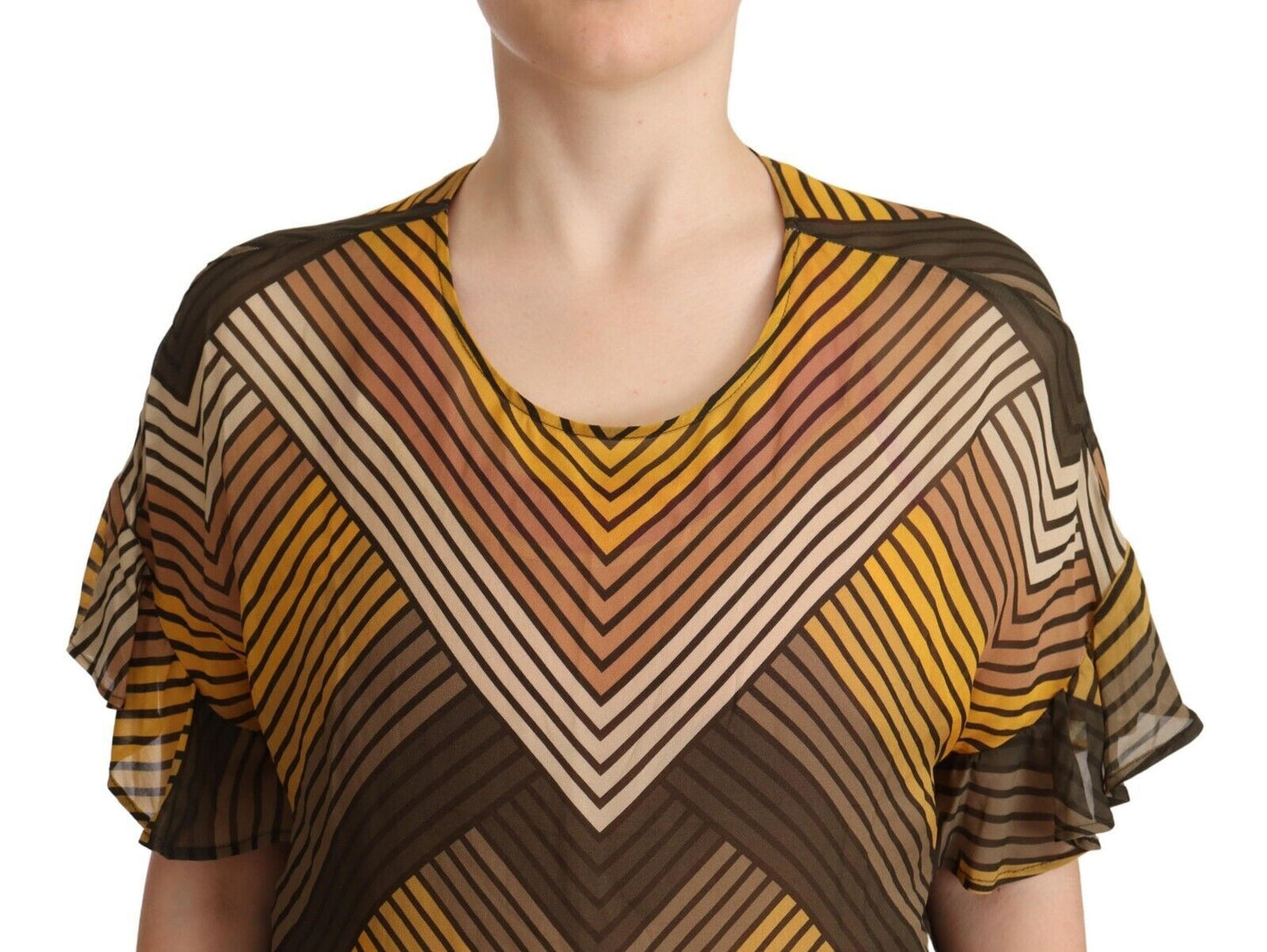 Twinset Chic Multicolor stribet kortærmet bluse