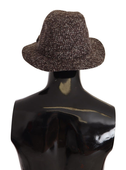 Dolce &amp; Gabbana Elegant grå tweed hat med bred skygge