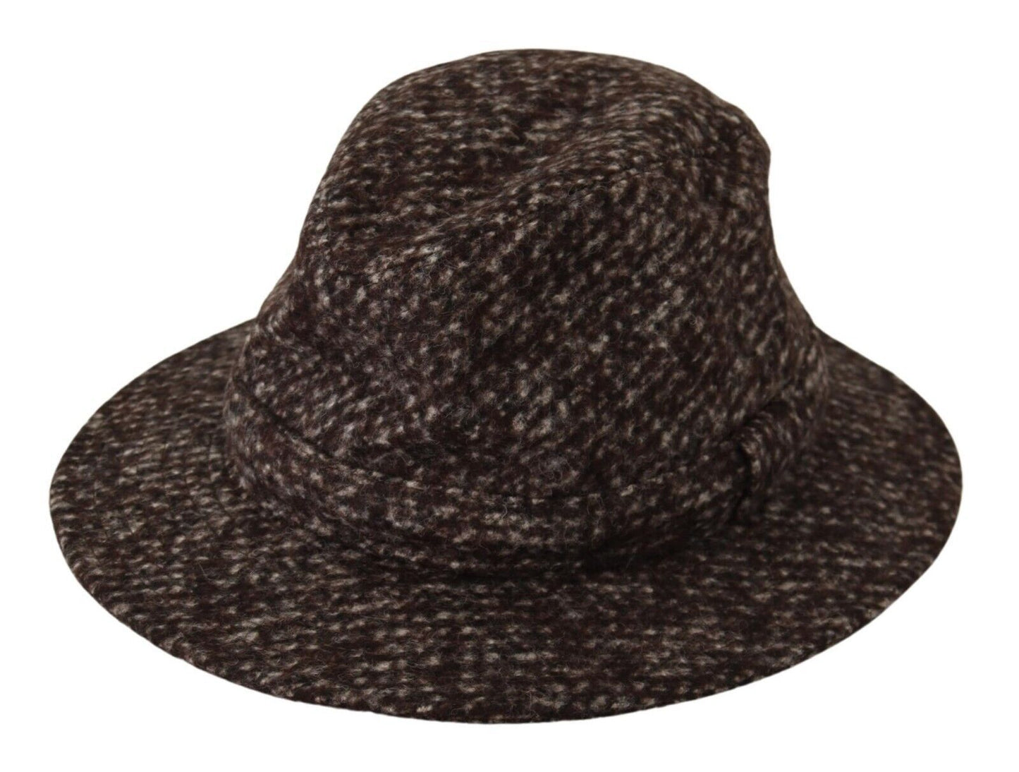 Dolce &amp; Gabbana Elegant grå tweed hat med bred skygge