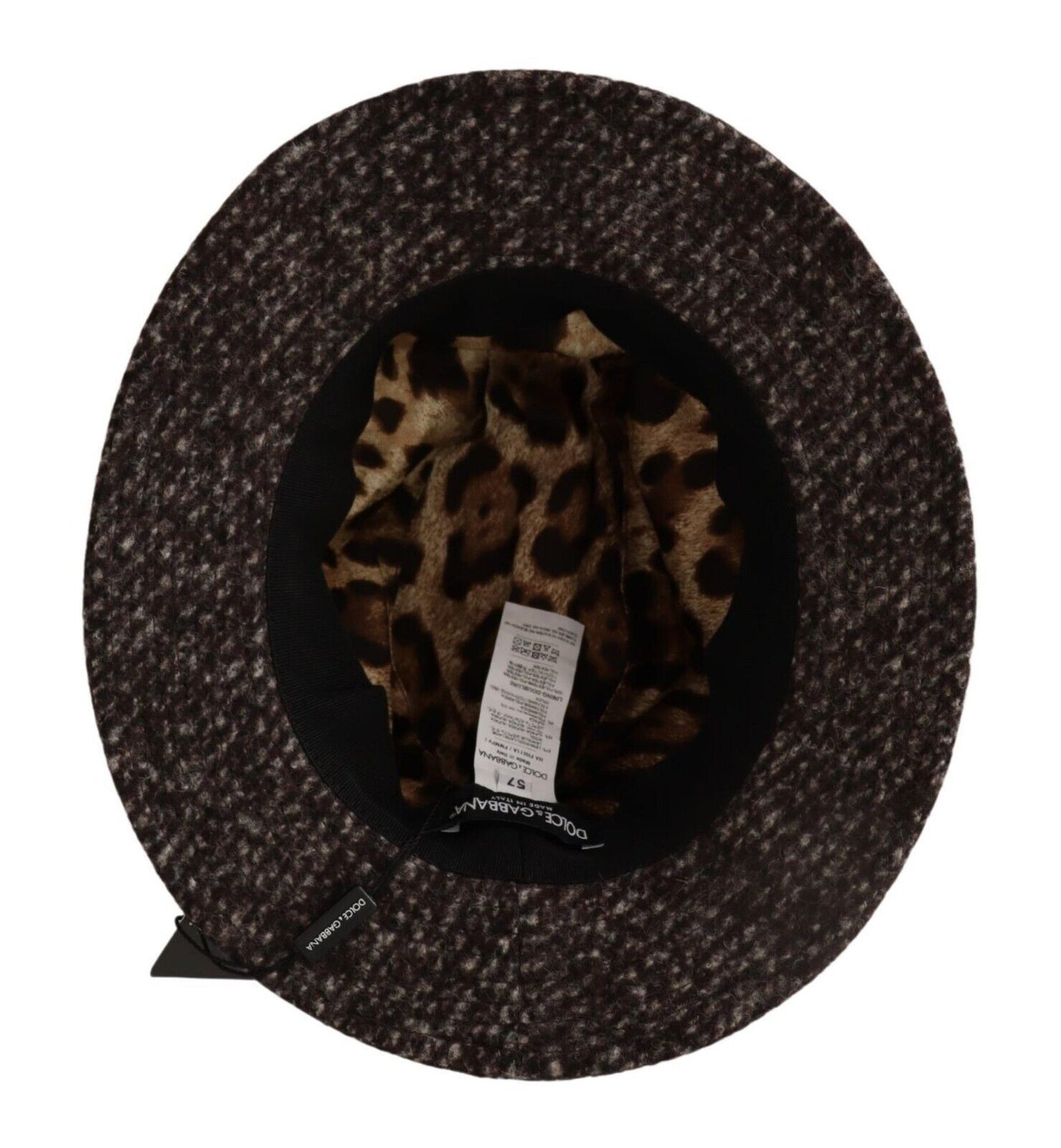 Dolce &amp; Gabbana Elegant grå tweed hat med bred skygge