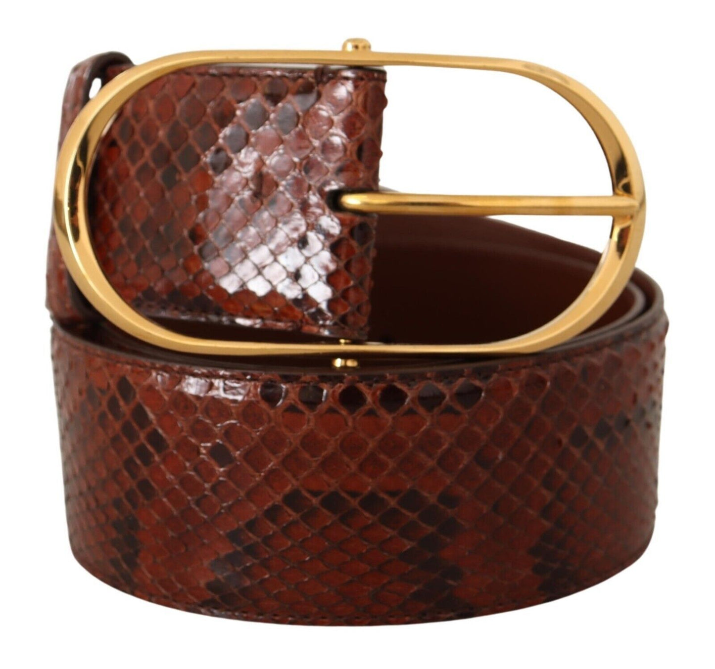 Dolce &amp; Gabbana Elegant Python Snake Skin Læderbælte