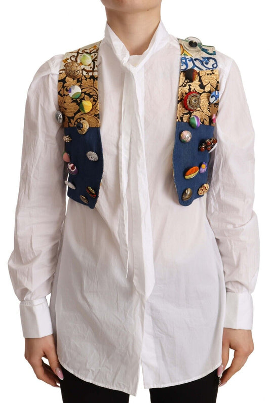 Dolce &amp; Gabbana flerfarvet cropped vesttop med knapper