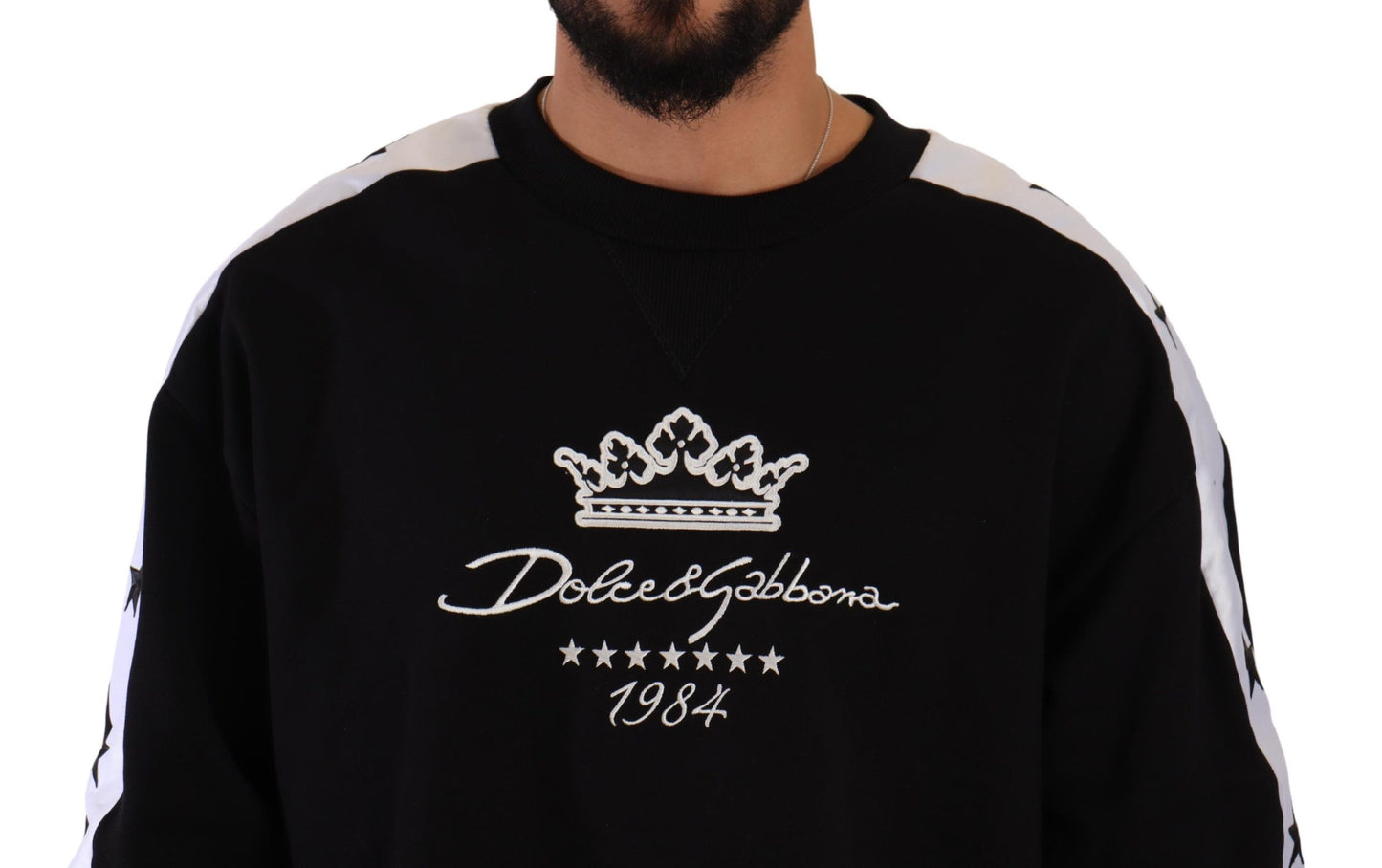 Dolce &amp; Gabbana Elegant Crown 1984 sweater med rund hals