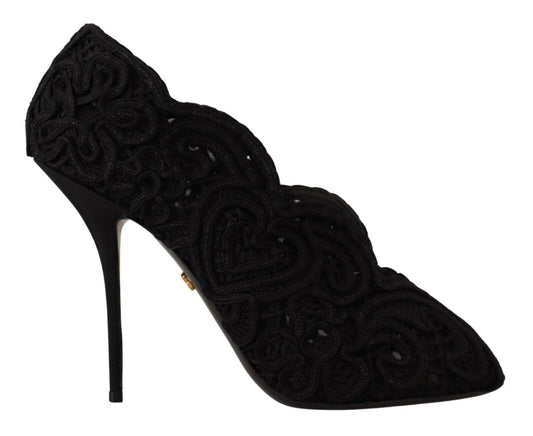 Dolce & Gabbana Elegant Black Lace Stiletto Heels