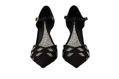 Dolce &amp; Gabbana Elegante Krystaludsmykkede Pumps i Ruskind