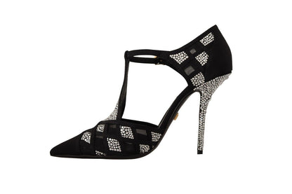 Dolce &amp; Gabbana Elegante Krystaludsmykkede Pumps i Ruskind