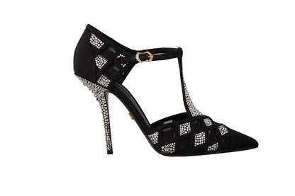 Dolce &amp; Gabbana Elegante Krystaludsmykkede Pumps i Ruskind