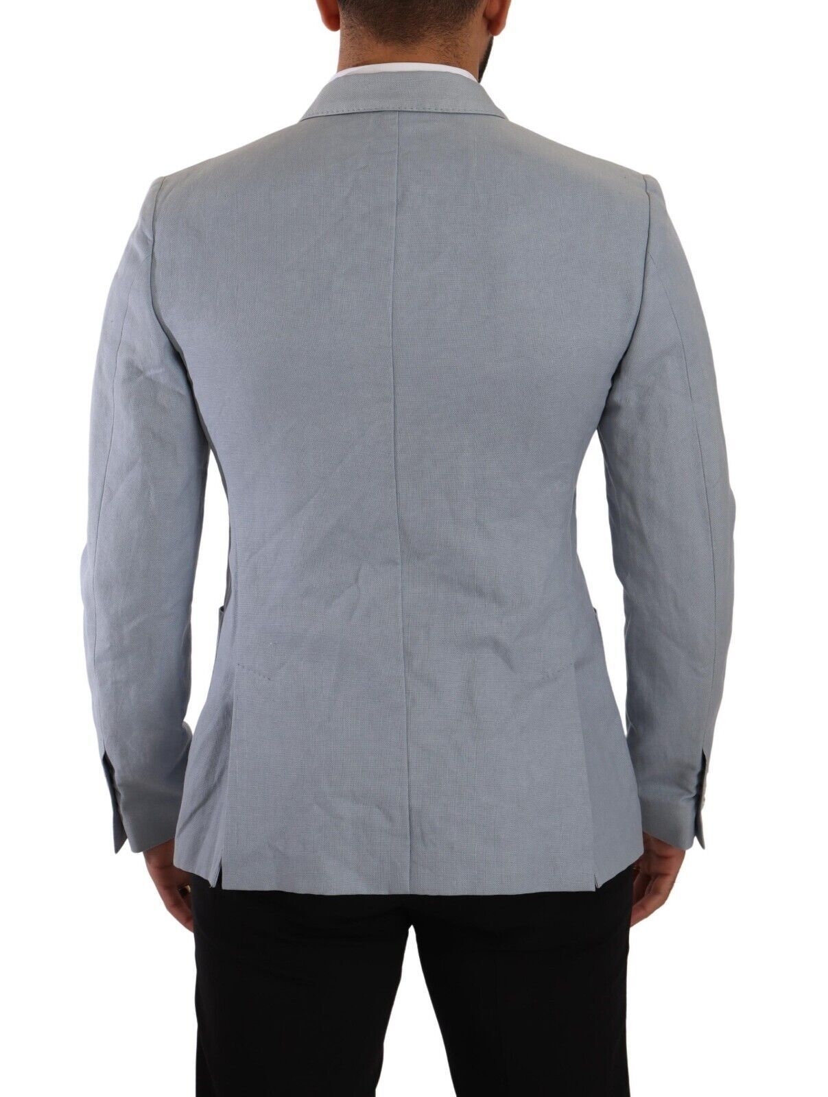 Dolce &amp; Gabbana Elegant Slim Fit lyseblå dobbeltradet blazer