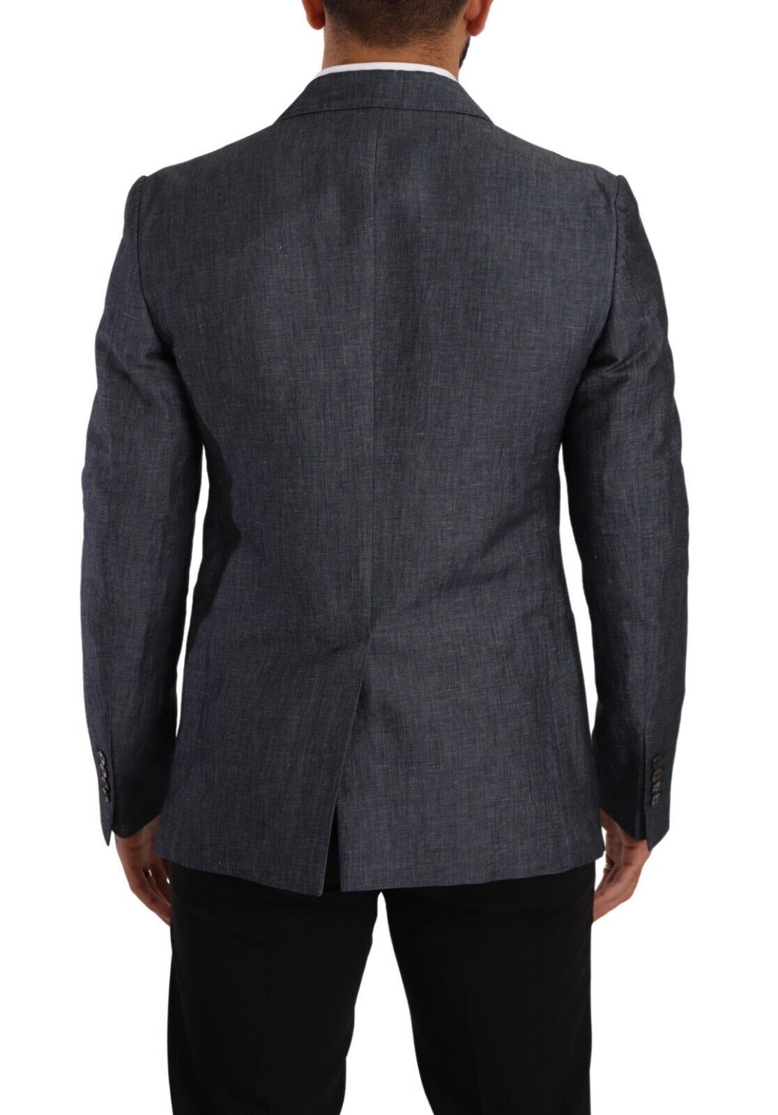 Dolce &amp; Gabbana Elegant Slim Fit Blå Blazer med to knapper