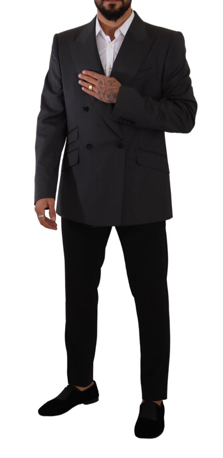 Dolce &amp; Gabbana Elegant Grå Sicilia Wool Blend Suit