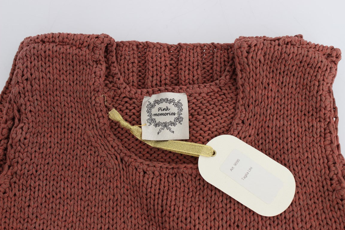 PINK MEMORIES Chic rød ærmeløs strikvest sweater