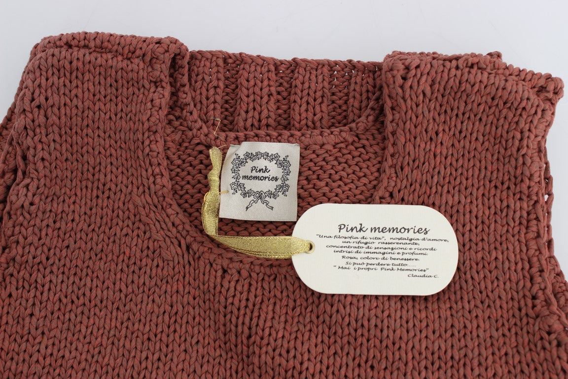 PINK MEMORIES Chic rød ærmeløs strikvest sweater