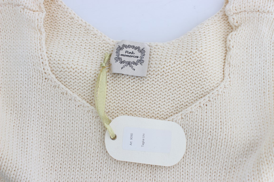 PINK MEMORIES Beige ærmeløs strikvest sweater