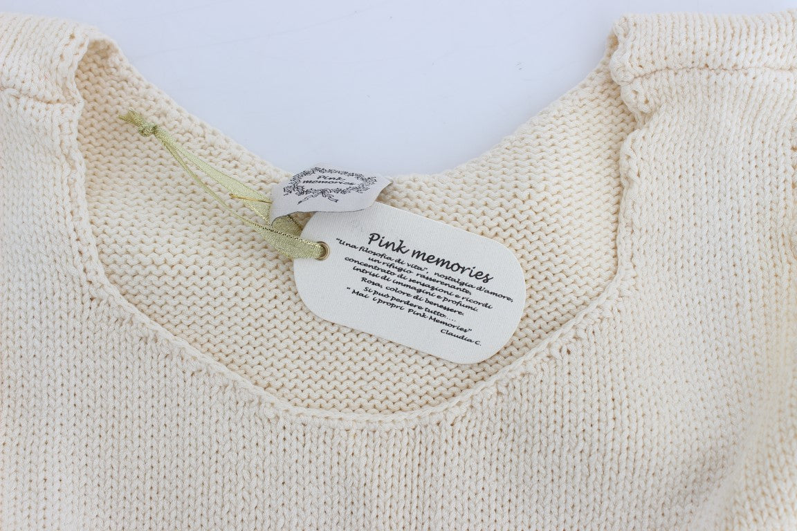 PINK MEMORIES Beige ærmeløs strikvest sweater