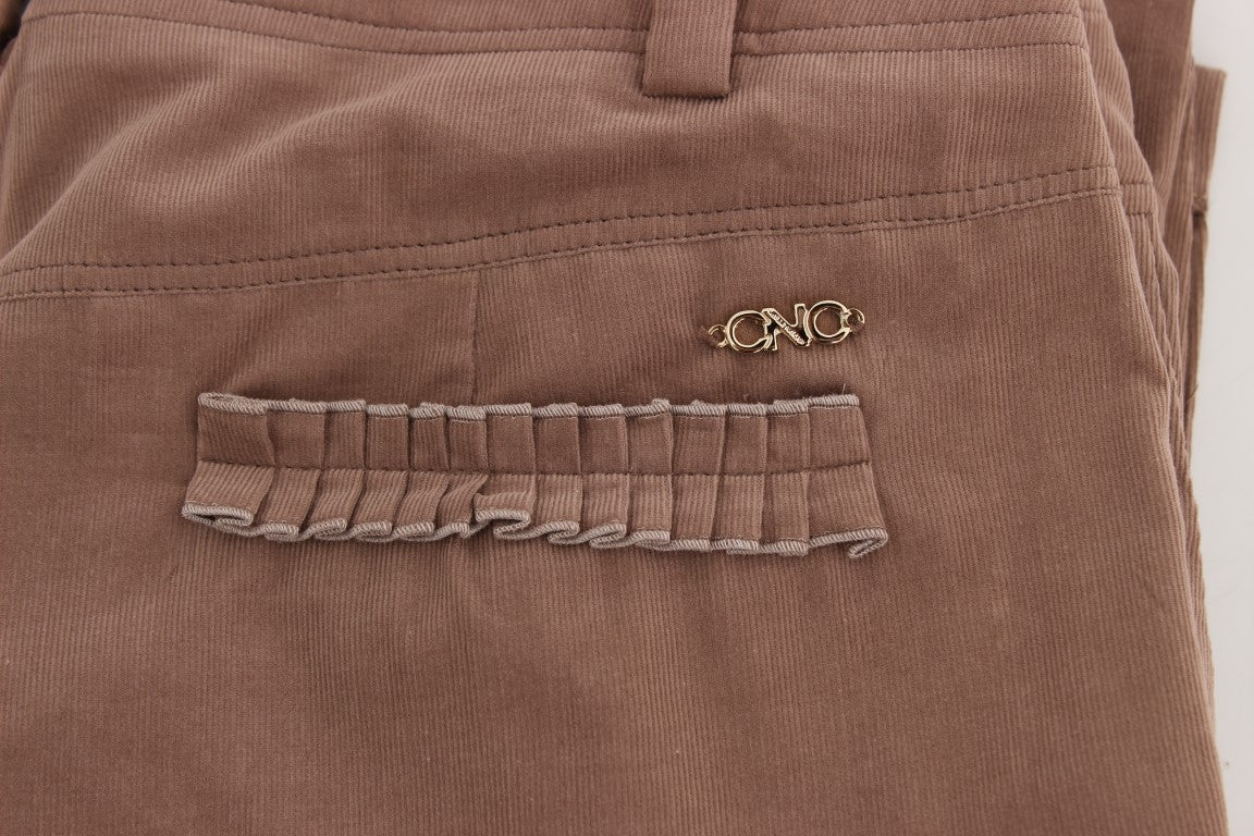 Kostume National Chic Brown Cropped Corduroy Bukser