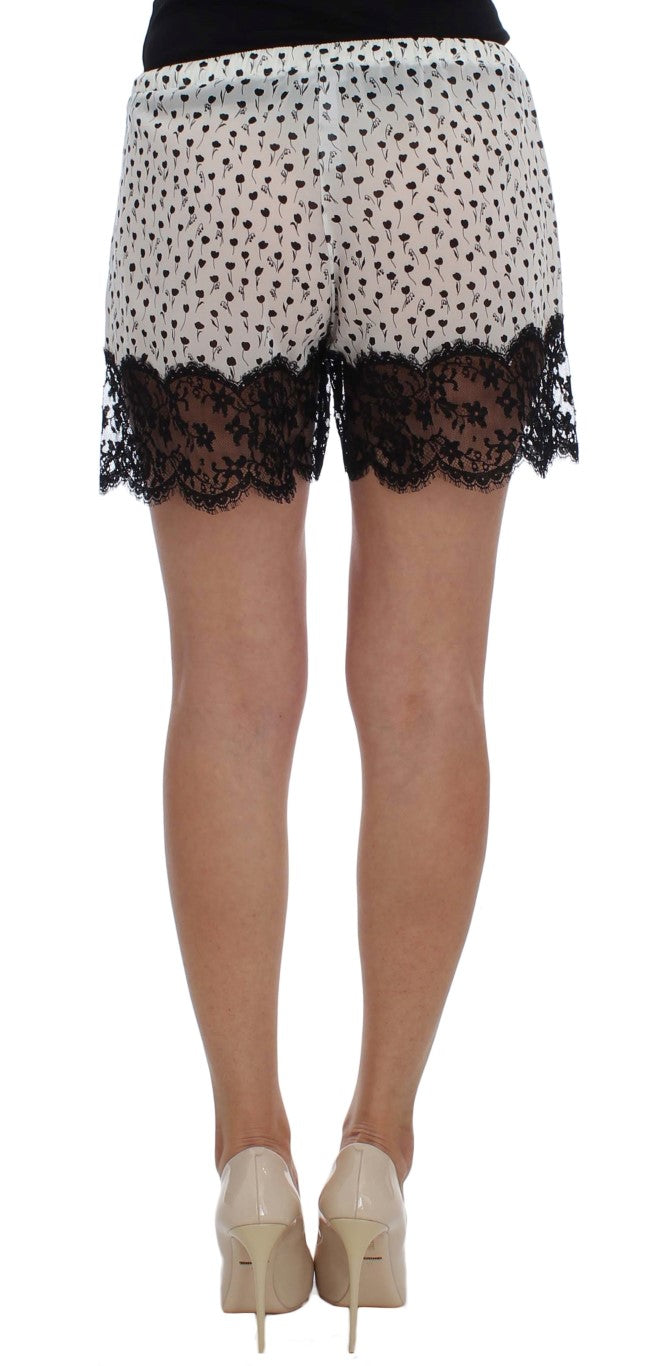 Dolce &amp; Gabbana Elegant Silke Lace Sleep-Shorts