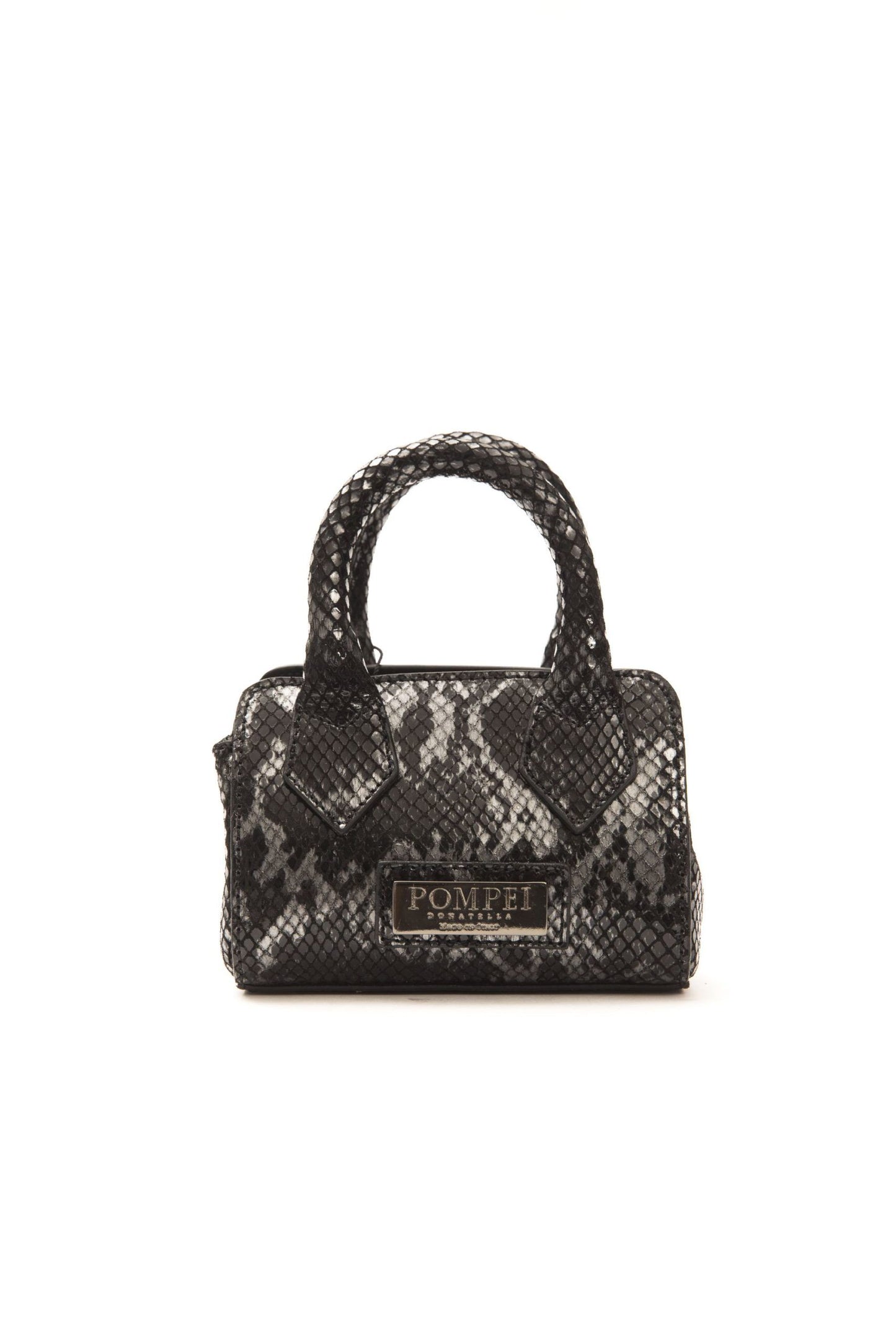 Pompei Donatella Chic mini-taske i læder med pytonprint