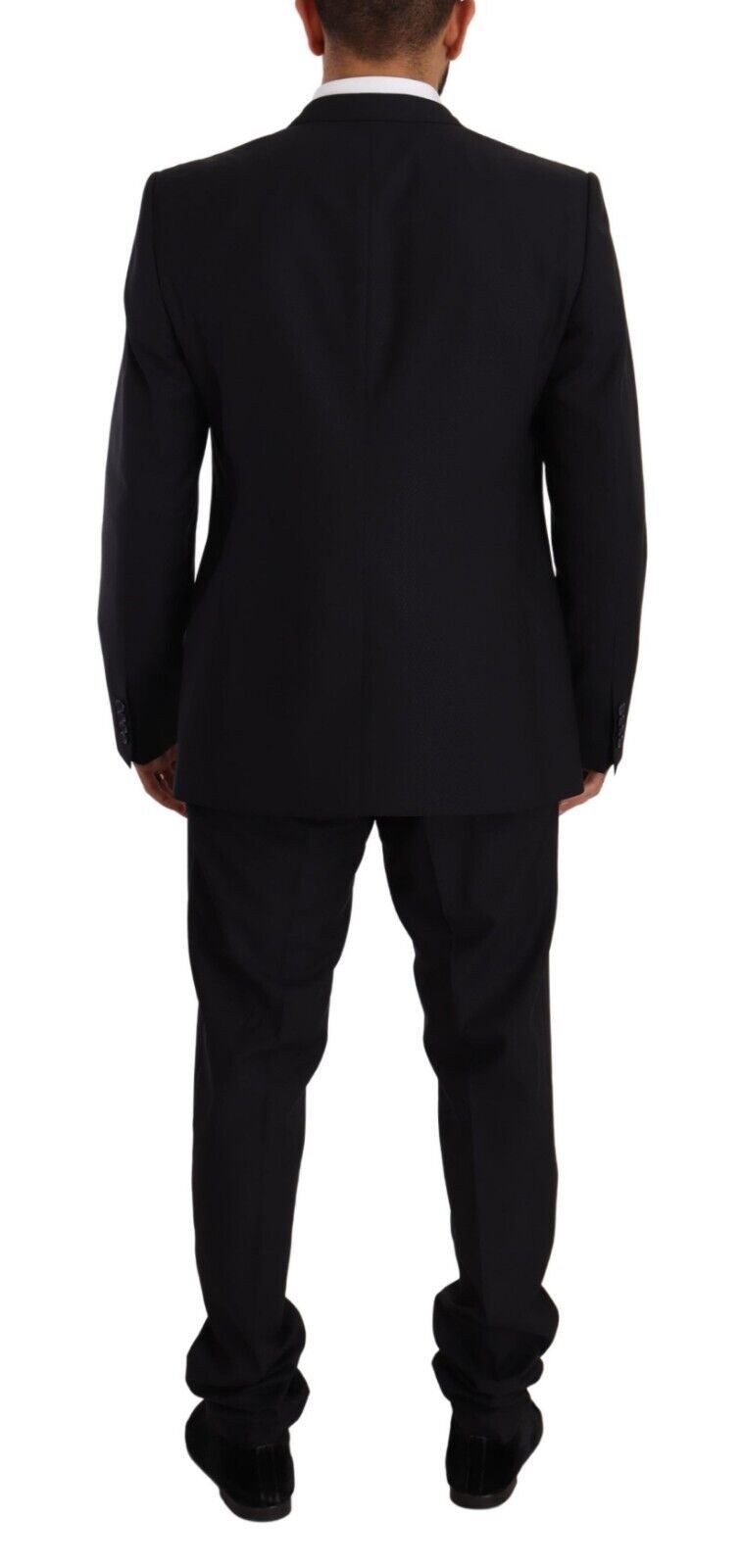 Dolce &amp; Gabbana Elegant Navy Slim Fit Wool Silke To-Piece Suit