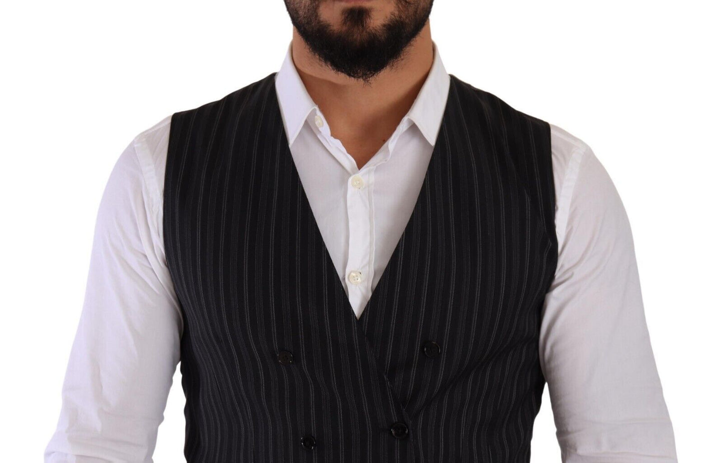 Dolce &amp; Gabbana Elegant stribet dobbeltradet kjolevest