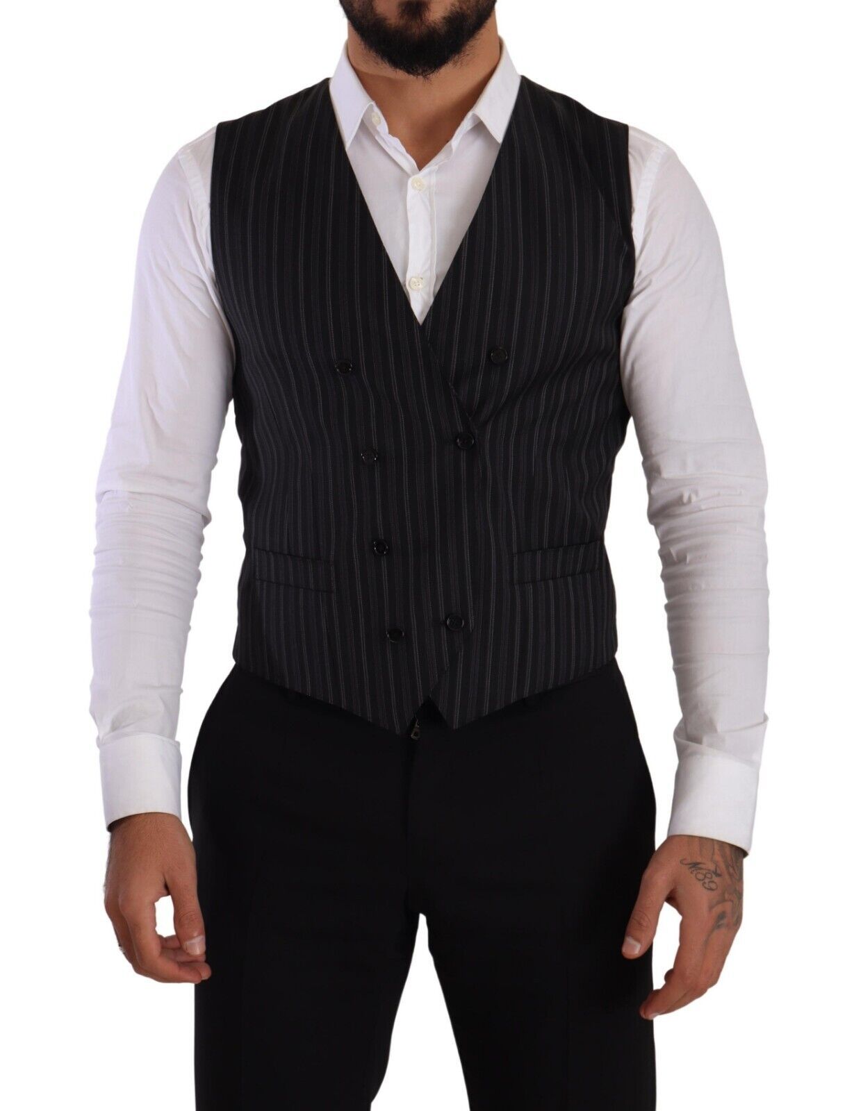 Dolce &amp; Gabbana Elegant stribet dobbeltradet kjolevest