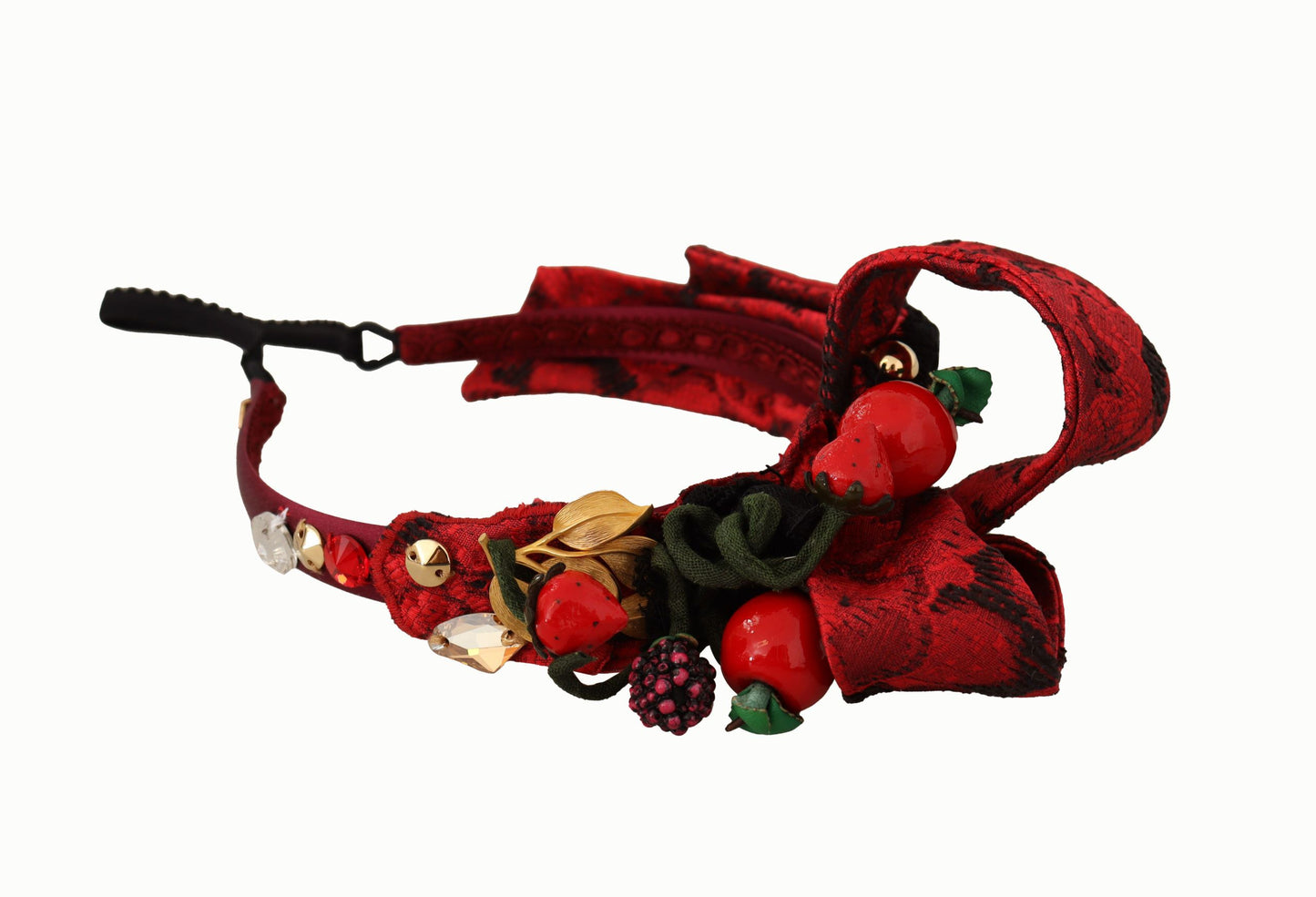 Dolce &amp; Gabbana Cherry Sicilien udsmykket rødt diadem