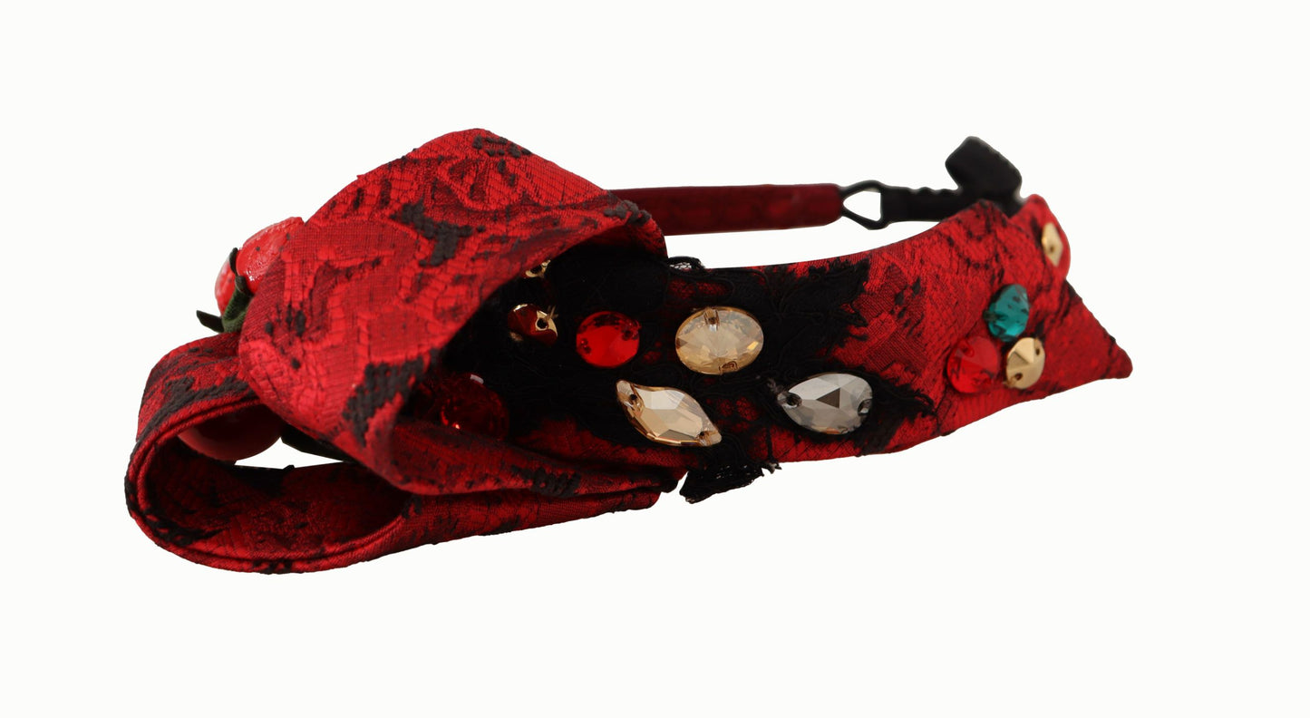 Dolce &amp; Gabbana Cherry Sicilien udsmykket rødt diadem