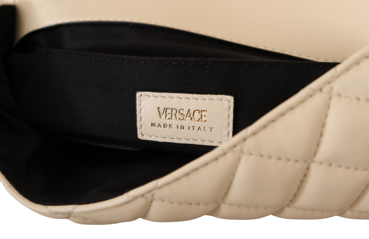 Versace elegant hvid nappa læder skuldertaske