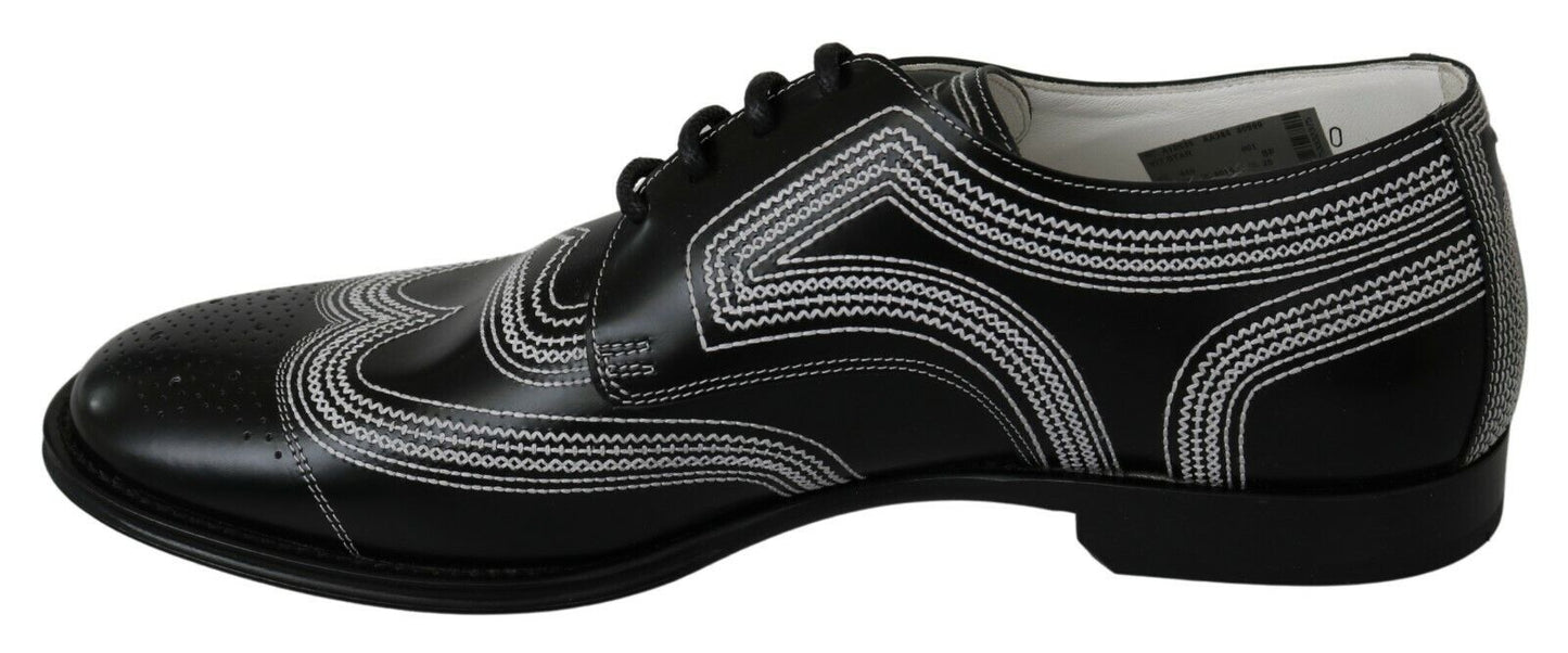 Pantofi derby eleganti alb-negru Dolce &amp; Gabbana