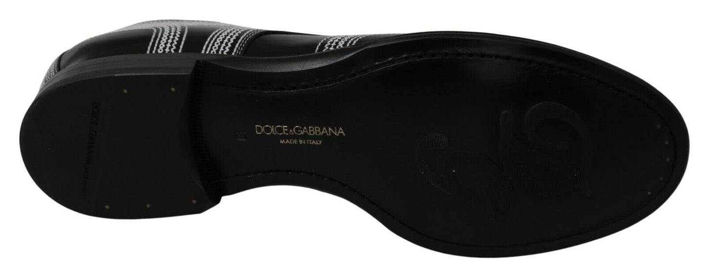 Pantofi derby eleganti alb-negru Dolce &amp; Gabbana