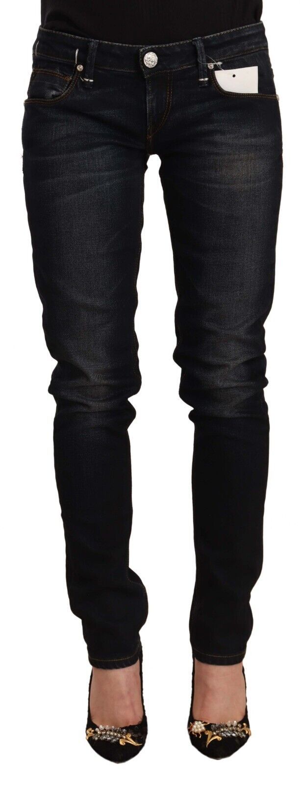 Acht Chic Black Washed Skinny Jeans til hende