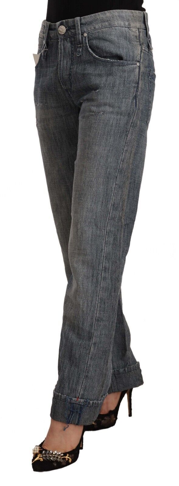 Acht Chic Grey Washed Straight Cut Jeans