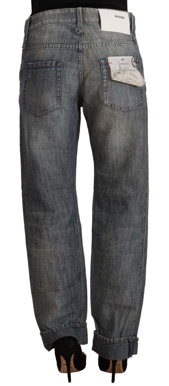 Acht Chic Grey Washed Straight Cut Jeans