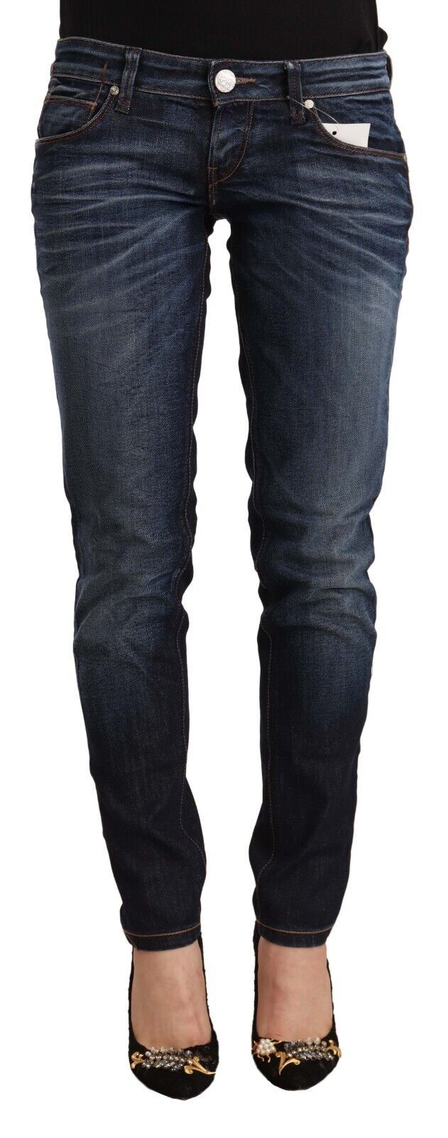 Acht Chic skinny denim jeans med lav talje