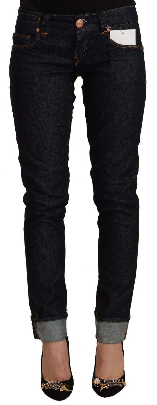 Acht Chic skinny sorte jeans med lav talje