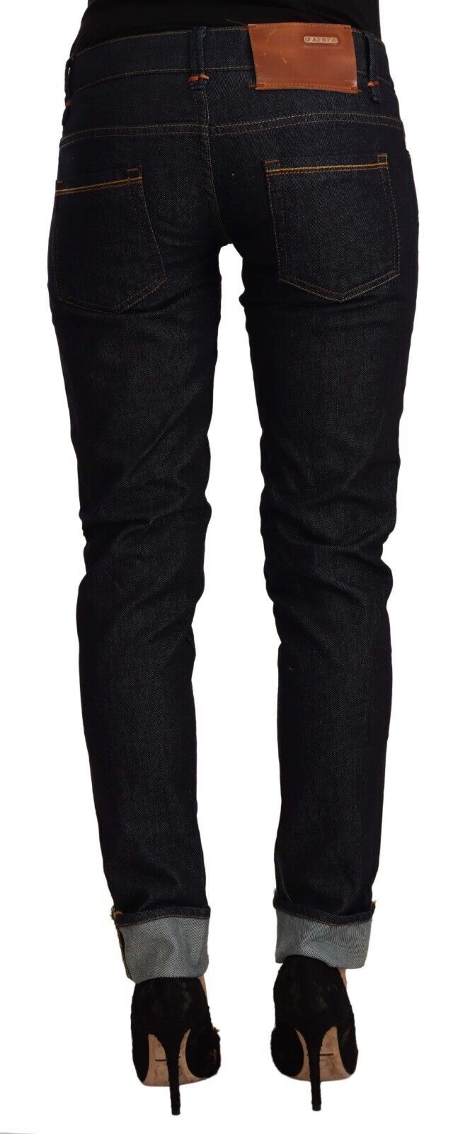 Acht Chic skinny sorte jeans med lav talje