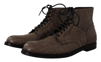 Cizme Brogue Derby Elegante de Crocodil Dolce &amp; Gabbana