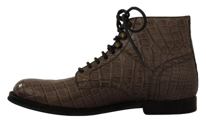 Cizme Brogue Derby Elegante de Crocodil Dolce &amp; Gabbana